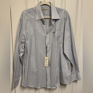 Faconnable Light Blue and White Striped Dress Shirt